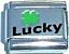 Green four leaf clover - Lucky - laser 9mm Italian charm